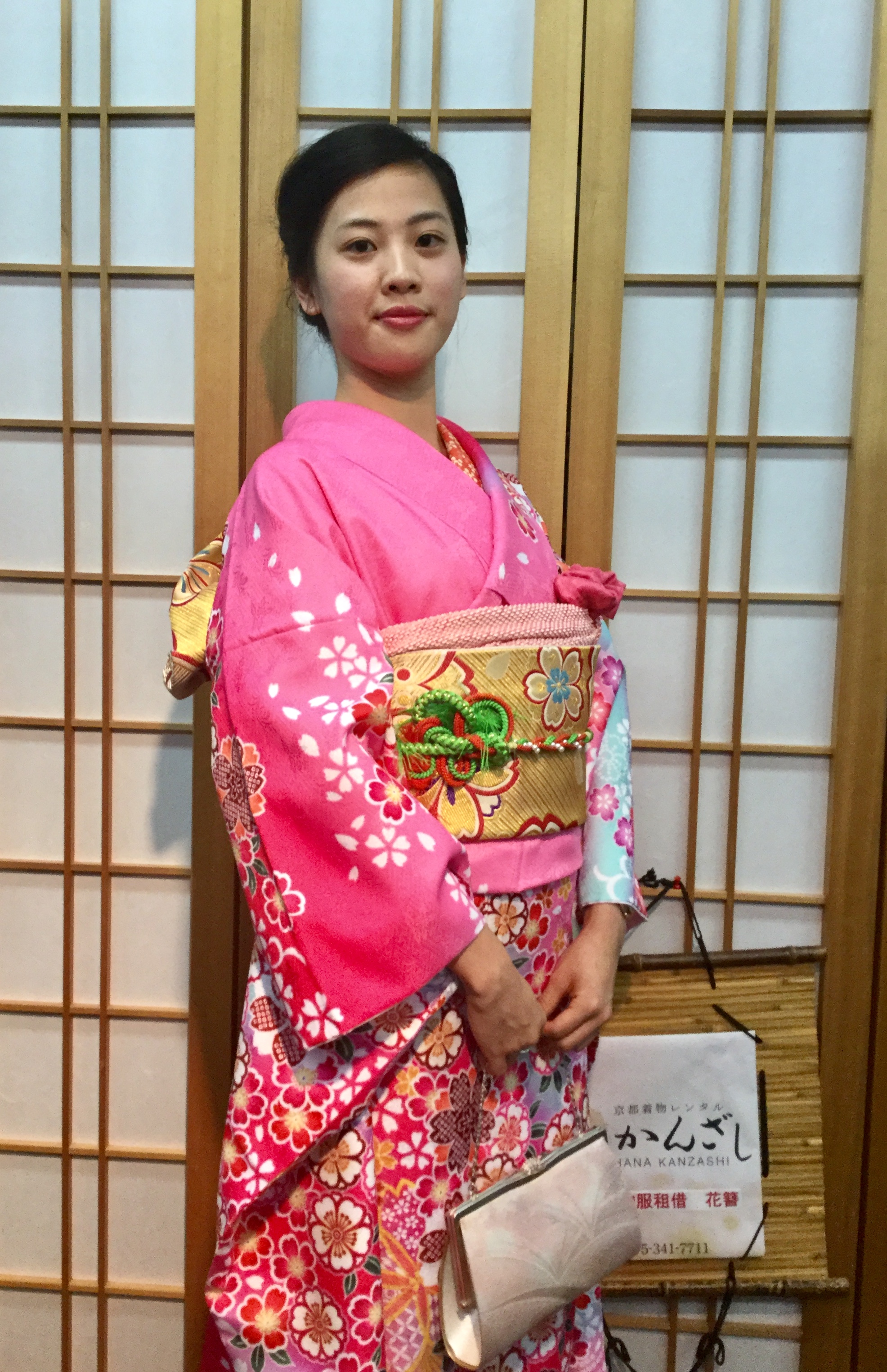 綺麗な振袖姿に かわいい 京都着物レンタル花かんざし